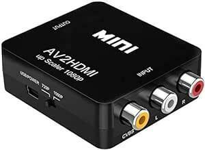 RCA HDMI 変換 コンバーター AV to HDMI変換アダプター AV2HDMI USBケーブル付き 音声転送 1080/