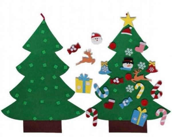 フェルトクリスマスツリー 壁掛けツリー ウォールデコレーション 取り外し可能 クリスマスツリー ウォールタペストリー フェルト
