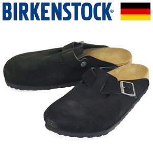 BIRKENSTOCK (ビルケンシュトック) 1027142 BOSTON ボストン スエードレザーサンダル BLACK レギュラー幅 BI345 43-約28.0cm