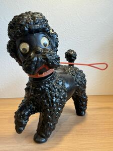 ヴィンテージ プードル 黒 イタリア製 プラスチック オブジェ 置物 犬 アンティーク 昭和 レトロ 雑貨 フィギュア