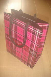 *MA*RSma-zMARS check pattern shop sack shopa- paper bag pink *