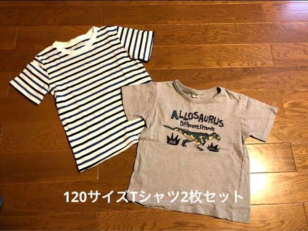 最終価格120サイズTシャツ2枚セット 中古品 ボーダー