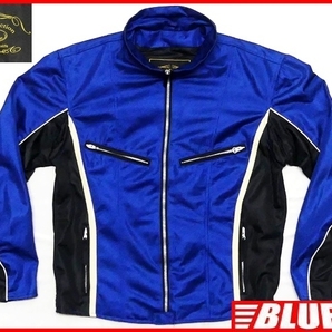 即決★Fun&Function★メンズLL ポリエステルレーシングジャケット ファン&ファンクション 青 ブルー ライダース ツーリング ライディング