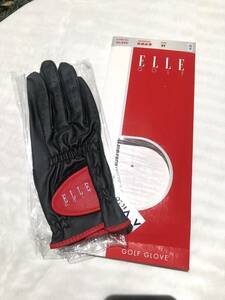 新品　ELLE　ゴルフ用　グローブ　21センチ　右手のみ　送料140円　合成皮革　ブラック　ブリヂストンスポーツ