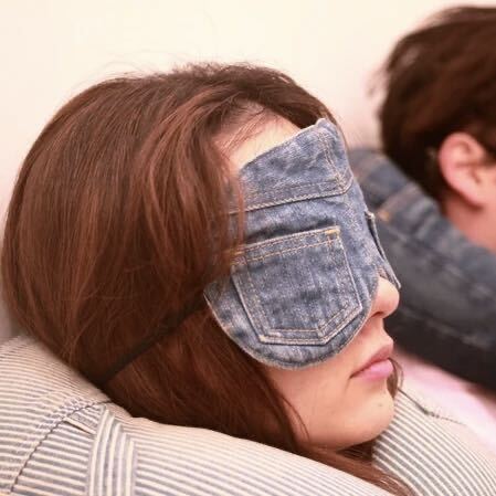 《デニム アイマスク》アイピロー 睡眠グッズ 旅行 キャンプ 安眠 倉敷デニム リメイク