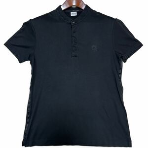 ARMANI COLLEZIONI アルマーニコレッツオーニ ヘンリーネック Tシャツ 半袖 サークルロゴ ブラック 黒 Lサイズ