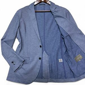 美品/ Lサイズ UNITED ARROWS ユナイテッドアローズ アンコンジャケット テーラード ストレッチ素材 春夏 ブルー 