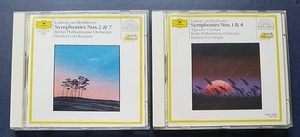 西独盤　カラヤン指揮ベートーヴェン交響曲第1番＆第4番と交響曲第2番＆第7番の2CD