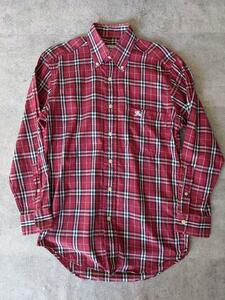 英国製 BURBERRY ヴィンテージ チェックシャツ 赤 イギリス バーバリー コットン 50s 60s 70s 80s 90s