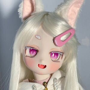 DDH-29 セミホワイト肌 SW肌 難あり 開口カスタムヘッド＋碁石アイ＋チョーカー＋キツネ耳 ドルフィードリーム MDD