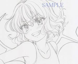 Art hand Auction ★ Illustration dessinée à la main du projet Touhou ★ Maillot de bain Remilia Scarlet School ● A5 Belle fille dessin au trait au crayon mécanique, Des bandes dessinées, Produits d'anime, Illustration dessinée à la main