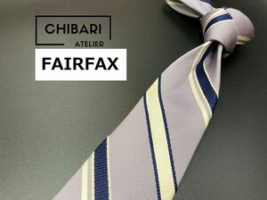 【美品】FAIRFAX　フェアーファックス　レジメンタル柄　ネクタイ　3本以上送料無料　グレイネイビー　06020025