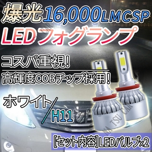 大人気 16000lm LED フォグランプ H8 H11 H16 ホワイト フォグライト 12V 24V 最新LEDチップ 大特価