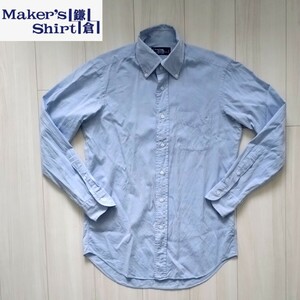 Maker's Shirt KAMAKURA shirt 39-83 men's M blue long sleeve shirt sickle . shirt 