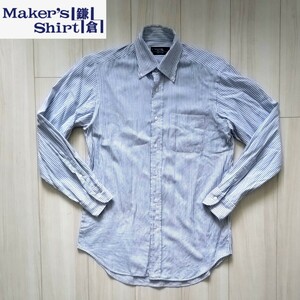 Maker's Shirt KAMAKURA shirt 39-83 men's M stripe long sleeve shirt sickle . shirt 