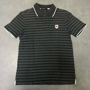 BURBERRY BLACK LABEL Burberry Black Label polo-shirt with short sleeves border badge Logo embroidery BLACK 3 L size 