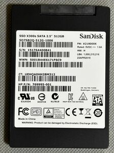 SanDisk SSD 512GB 2.5インチ