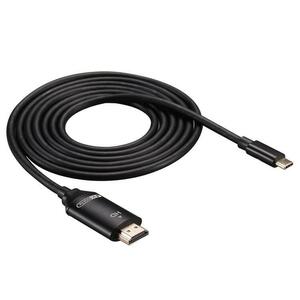 USB-C to HDMI 4K 60Hz 変換ケーブル 4K2K オスーオス アルミ端子 1.8mコンバータ 音声サポート アダプタ USB C 解像度 2160P/1080P 黒