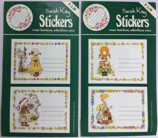 ヴィンテージステッカー■ARTBOOK_OUTLET■84-100★送料無料 Sarah Kay サラケイ 2シート 6枚 オランダ ベルギー ヴィンテージ Stickers