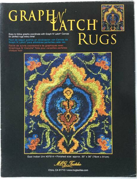 送料無料■ARTBOOK_OUTLET■84-090★ HOOKED RUG フックドラグ チャートシリーズ GRAPH N’ LATCH RUGS 西インドの壺模様 EAST INDIAN URN