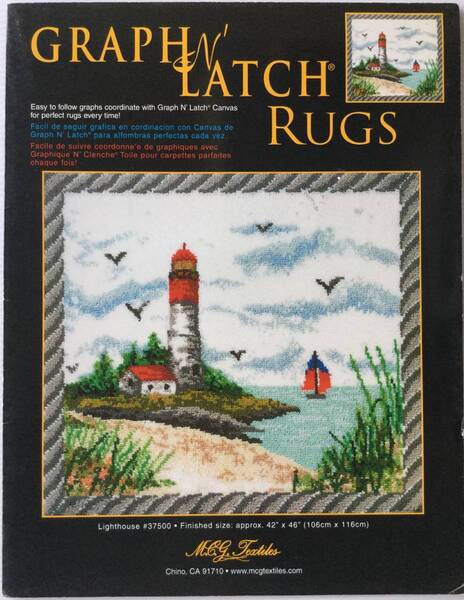 送料無料■ARTBOOK_OUTLET■ 84-086 ★ レア HOOKED RUG フックドラグ チャートシリーズ GRAPH N’ LATCH RUGS 灯台のある風景 Lighthouse