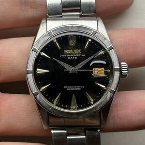 1959年製 Rolex date 6535 cal 1030 文字盤 ブラック ミラー ギルト トロピカル ダイアル : 1501 1601 デイトジャスト datejust ロレックス