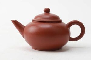 【氷】中国 煎茶道具 中国宣興 朱泥 急須 単孔口 紫砂 AE721