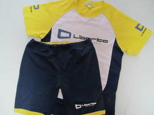 30 б/у Liberta Liberta футбол school короткий рукав форма шорты верх и низ в комплекте JM 140 150cm тренировка одежда темно-синий темно-синий желтый 