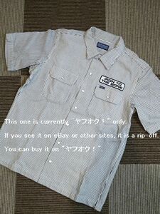 IRON HEART アイアンハート IHSH-83 12oz Hickory Stripe Work Shirt 半袖 ヒッコリー ストライプ ワーク シャツ ホワイト系 白 L