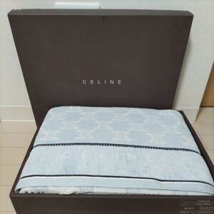 CELINE セリーヌ タオルケット ブルー系　未使用　保管品