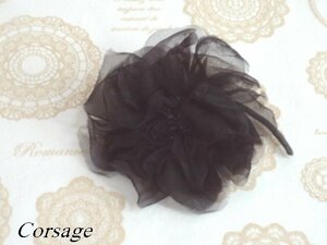 &#9884; Corsage コサージュ フォーマル/結婚式/謝恩会など【ブラック】未使用品