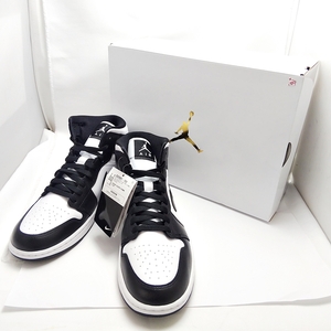 B24-1122 NIKE ナイキ WMNS AIR JORDAN 1 MID DV0991-101 28cm ホワイト×ブラック ウィメンズ エアジョーダン 女性【箱/タグ付き/未使用】