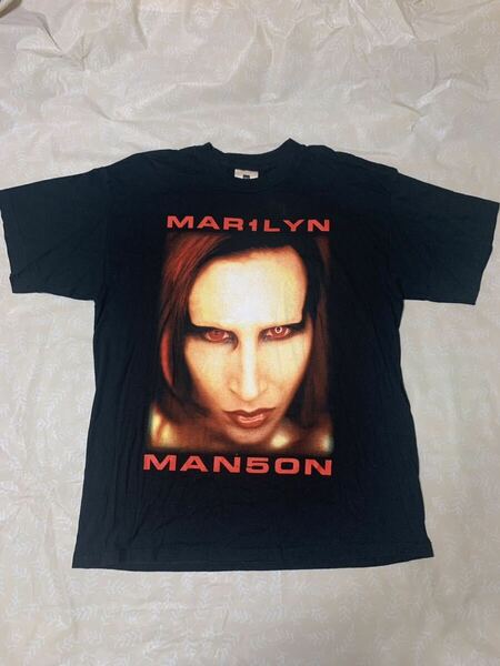 90's～ WINTERLAND Marilyn Manson マリリン・マンソン ''BIGGER THAN SATAN'' 両面プリント Tシャツ Lサイズ