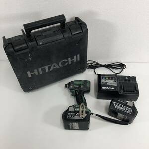 Z※ HITACHI WH18DDL2 コードレスインパクトドライバ バッテリー2個 充電器付 アグレッシブグリーン 日立工機 通電確認済み 傷 汚れ 有り