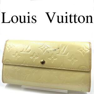 Louis Vuitton ルイヴィトン 長財布 総柄 クリーム系 LVロゴ