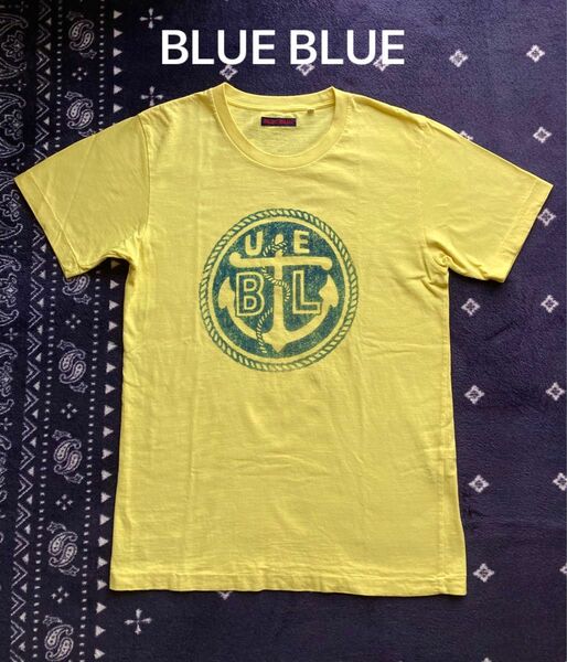 美品　BLUE BLUE ブルーブルー　HRM Tシャツ 2/M イカリ　アンカー　マリン　黄色　イエロー　聖林公司　