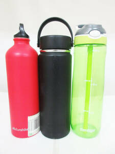 N9013【ウォーターボトル】3個★Contigo コンティゴ　710ml 24oz★HydroFlask ハイドロフラスク 591ml 20oz★Eurohike★水筒★中古★