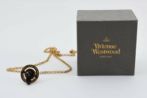 ヴィヴィアン ウエストウッド オーブ ネックレス クリスタル ゴールド ブラック Vivienne Westwood