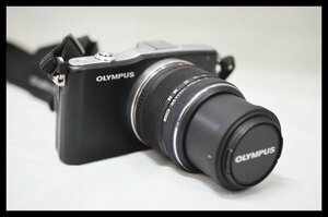 ジャンク OLYMPUS PEN Mini E-PM1 デジタル 一眼カメラ レンズ M.ZUIKO DIGITAL 14-42mm 1：3.5-5.6 ブラック オリンパス