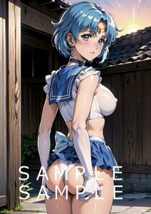 143 sailor Mercury Pretty Soldier Sailor Moon same person fan art anime game manga same person A4 illustration lustre paper A4 poster 