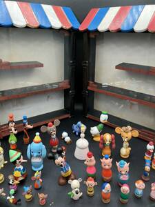 アンティーク 　昭和レトロ 　ディズニー　木製　こけし人形 レア物　年代物　36体 飾り箱２つ付き　まんがこけし