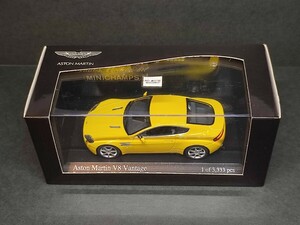 アストンマーチン　ヴァンテージVantage V8 　2005年 ジュネーブプレゼン仕様 黄色イエロー　ミニチャンプス1/43 限定3333台完売品 保管品