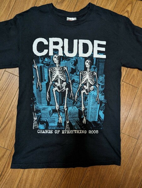 ＣＲＵＤＥ Ｔシャツ 2008 函館ハードコアパンク　Mサイズ