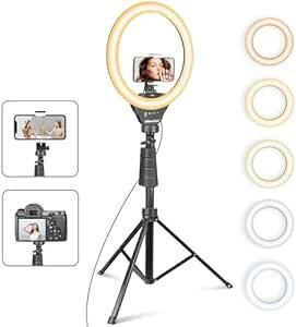 UBeesize 10 -inch LED ring light 158cm three with legs photographing light smartphone clip type woman super light video light high luminance 