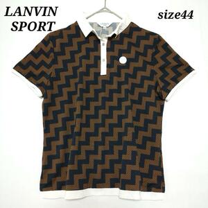 LANVIN SPORT　ポロシャツ　サイズ44　レディース　ブラウン　総柄