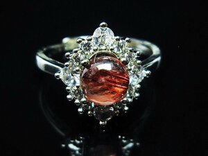誠安◆天然石最高級品ファイナルグレード金針ルチル水晶指輪(18号)[T164-7124]