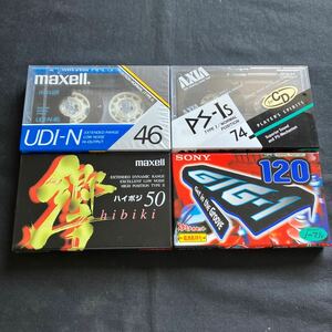 新品未開封 デッドストック SONY/maxell/AXIA カセットテープ 4巻まとめて ノーマル ハイポジション