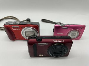 ∞希少レア【デジタルカメラ ニコン COOLPIX S3100 カシオ エクシリム EX-ZR300 パナソニック DMC-TZ30 3点 まとめ】HM871.930.931