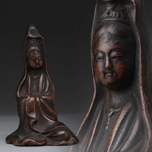 JK913 時代物 古備前「観音菩薩坐像」高9.2cm・瓷塑觀音菩薩像・仏像・佛像 仏教美術