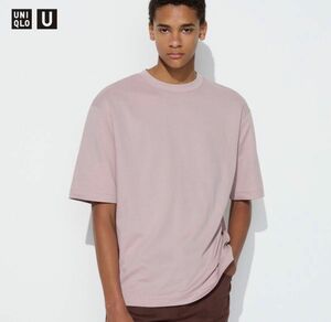 UNIQLO U エアリズムコットンオーバーサイズTシャツ（5分袖) ピンク　4XL